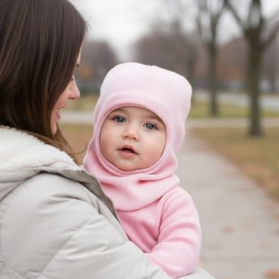 Cagoule bébé polyvalente rose