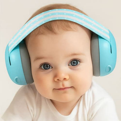 Casque anti bruit bébé ultra confort couleur bleu