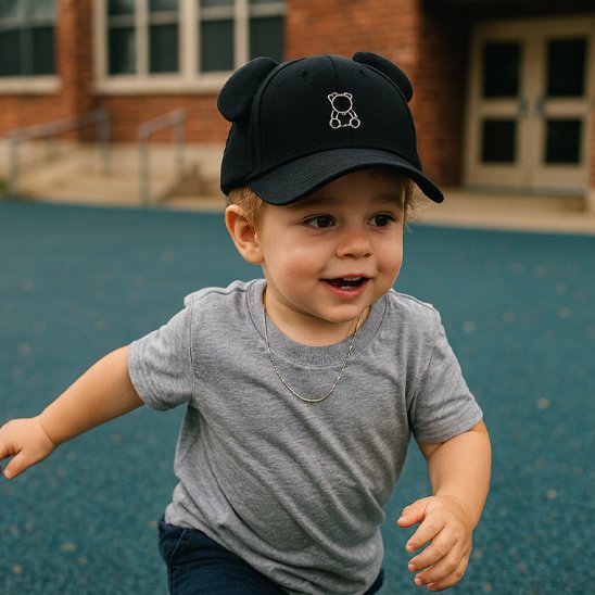 Casquette bebe  ourson ultrasoft noire