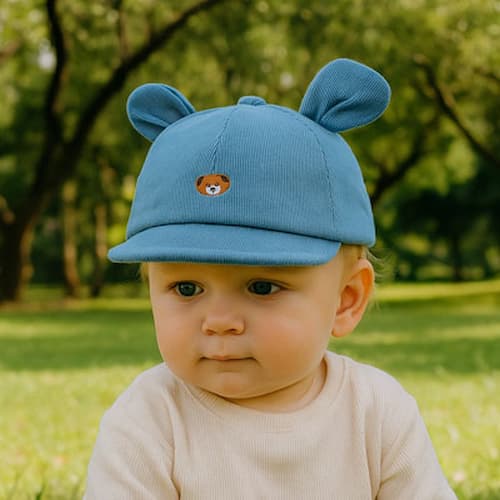 casquette pour bebe ourson adorable couleur  bleue