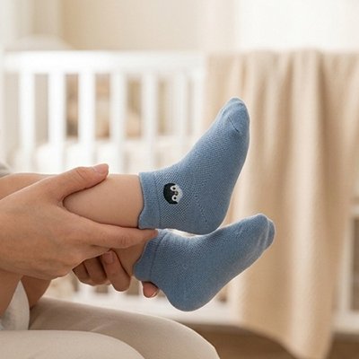 chaussettes bebe animaux tout doux bleu