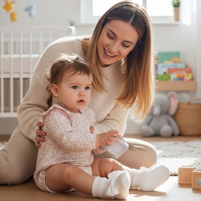 chaussettes bébé fille boucles coquettes blanc
