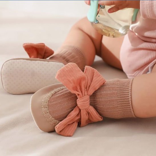 chausson bebe fille 2 en 1 élégant kaki