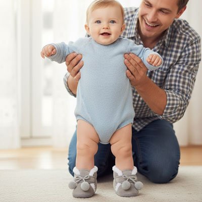 chausson souple pour bebe confort serein gris