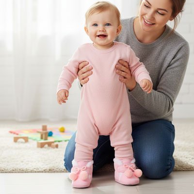 chausson souple pour bebe confort serein rose