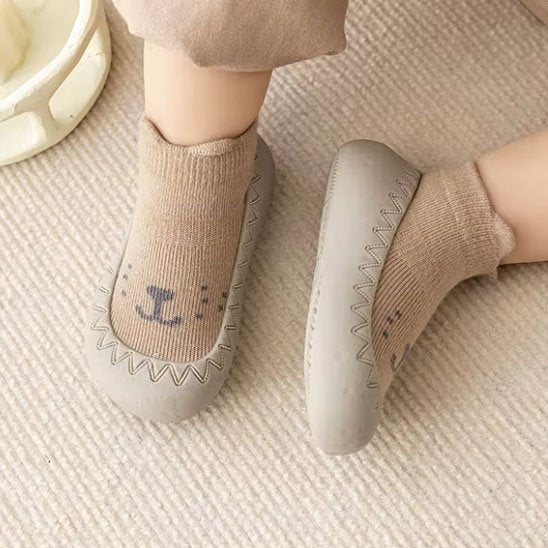 chaussure bebe souple hybride animalier brun