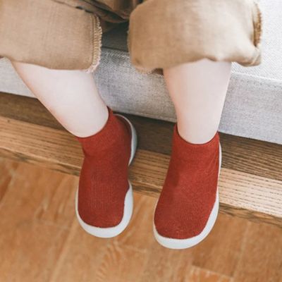 chaussure bebe souple hybride antidérapante  rouge