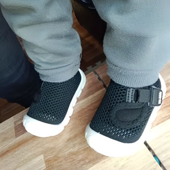 chaussure ete bebe tissu mesh noir