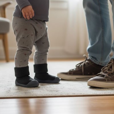 chaussure souple bebe enveloppante noire