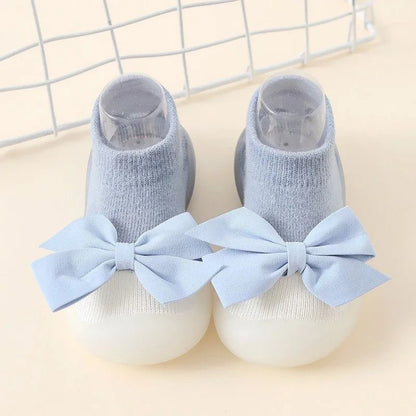 chaussure bebe fille boucle souple bleue