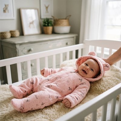 combinaison bébé fille rose tendre ours