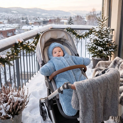 combinaison polaire pour bébé Coton Protect sur balcon
