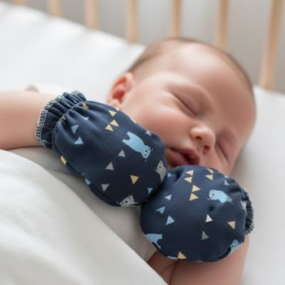 moufles bebe douce caresse bleu