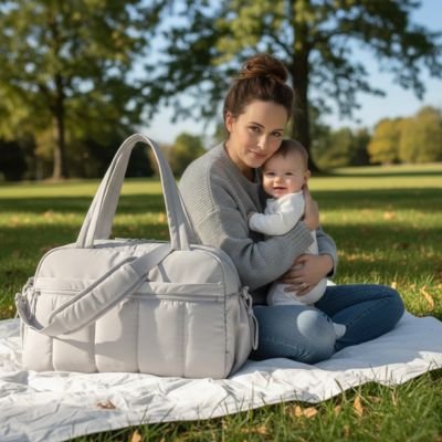 Sac a langer tout-en-un gris pâle